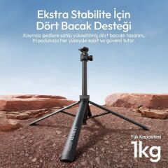 Ulanzi TT24 CKA 146cm Selfie Stick Tripod Kamera ve Telefon Uyumlu