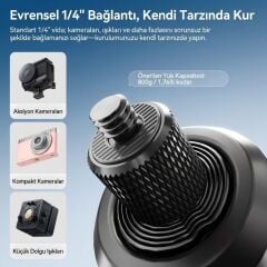 Ulanzi TT91 Otomatik Açılır 1/4 inç Bağlantılı Uzatma Çubuğu
