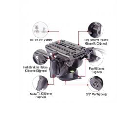 GDX 985 Profesyonel Video ve Fotoğraf Pratik Tripod