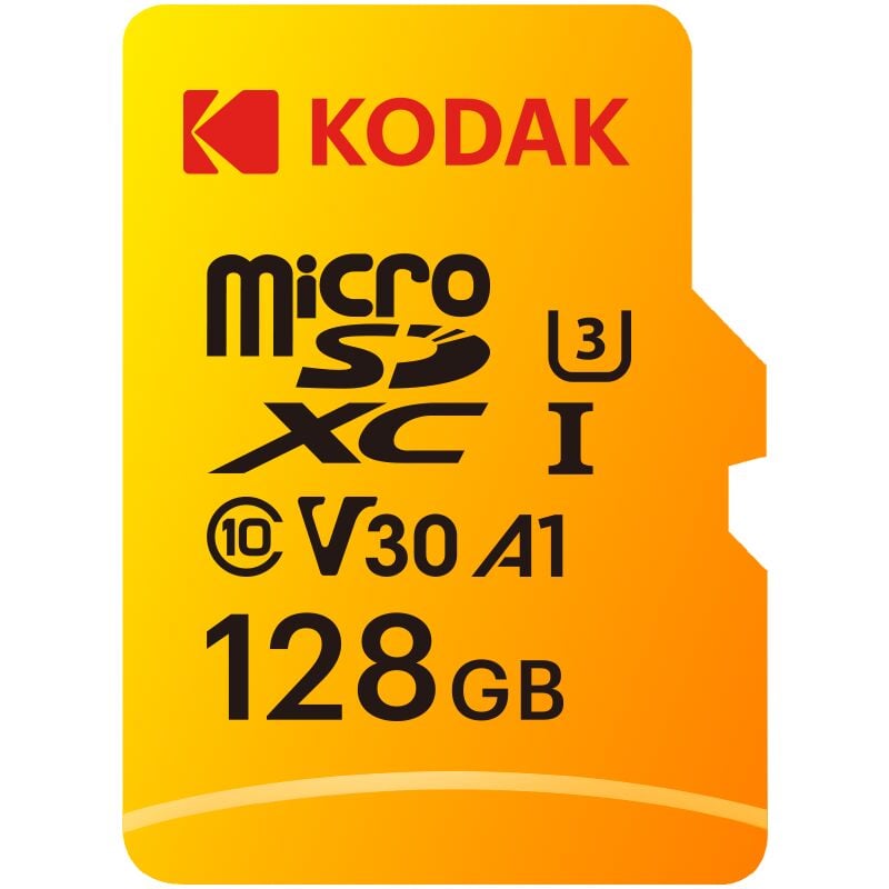 Kodak 128GB UHS-I U3/V30/A1 Yellow MicroSD + Adaptör