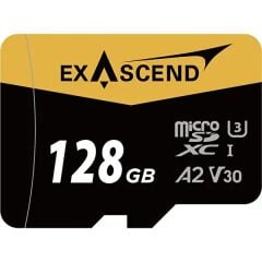 Exascend Catalyst microSD V30, A2 128GB, w/ adapter - 175MB/S Read -150MB/S Write