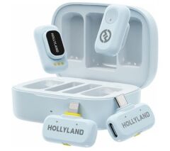 Hollyland LARK A1 Combo Sky Blue 2 Kişilik Kablosuz Mikrofon Sistemi - Mavi