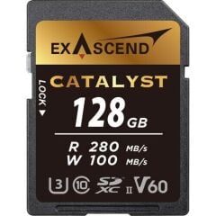 Exascend Catalyst 128 GB V60 UHS II SD 280Mb/S Read - 100Mb/S Write
