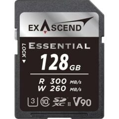 Exascend Essential 128 GB V90 UHS II SD 300Mb/S Read - 260Mb/S Write