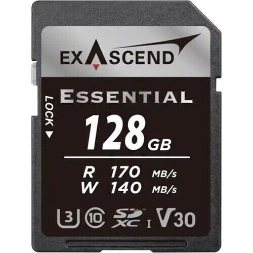 Exascend Essential 128 GB V30 UHS I SD 170Mb/S Read - 140Mb/S Write
