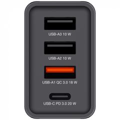 Verbatim 30W 4 Bağlantı Noktalı USB Duvar Şarj Cihazı - Siyah