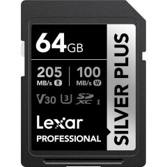 Lexar 64GB Silver Plus 205MB/s SDXC Hafıza Kartı