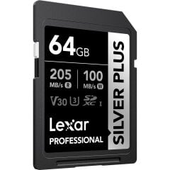 Lexar 64GB Silver Plus 205MB/s SDXC Hafıza Kartı