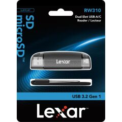 Lexar RW310 Dual-Slot USB-A/C SD/MicroSD Kart Okuyucu