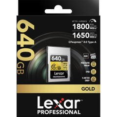 Lexar 640GB Gold 1800MB/s CFexpress 4.0 Type-A Hafıza Kartı