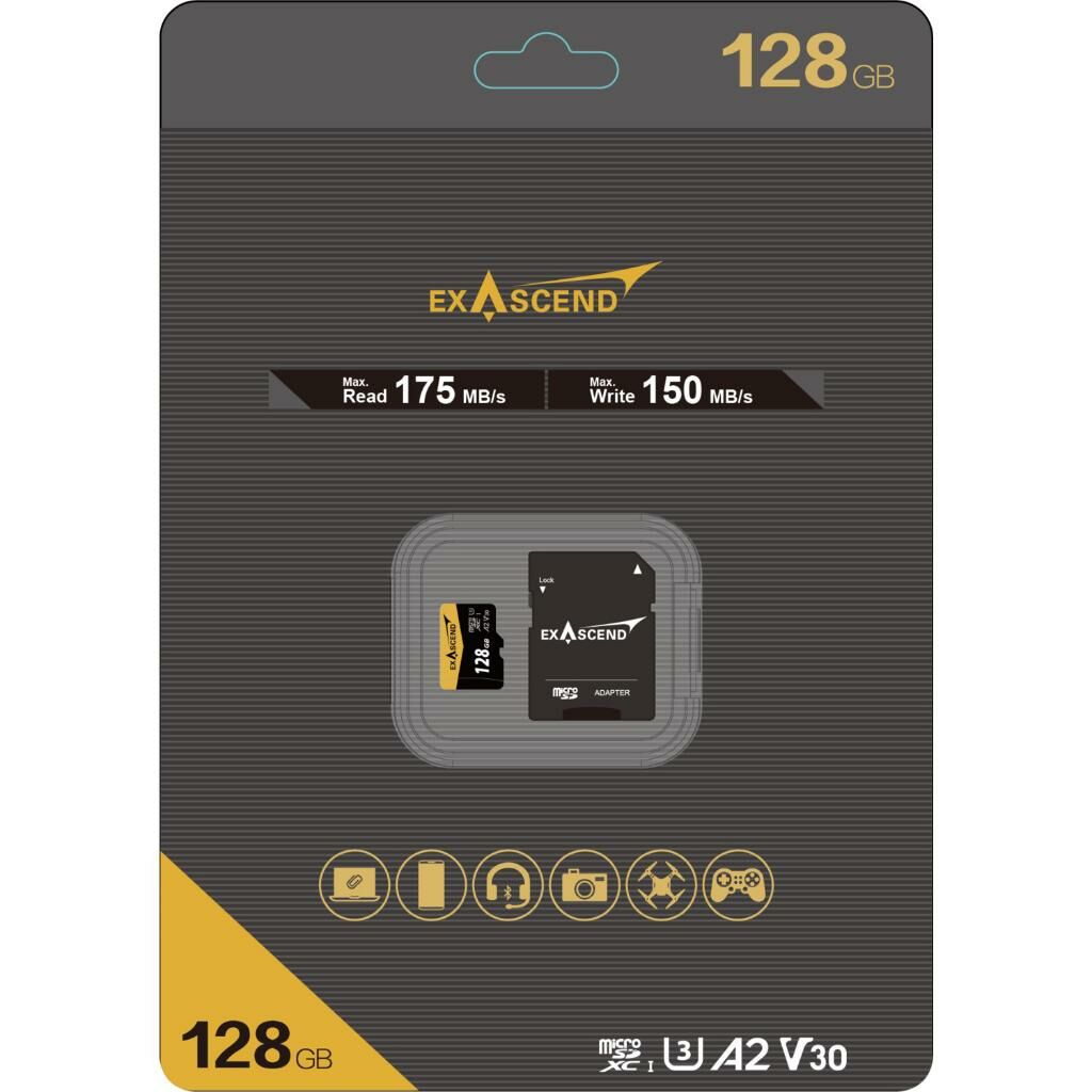 Exascend 128GB 175MB/s A2 V30 MicroSD Hafıza Kartı