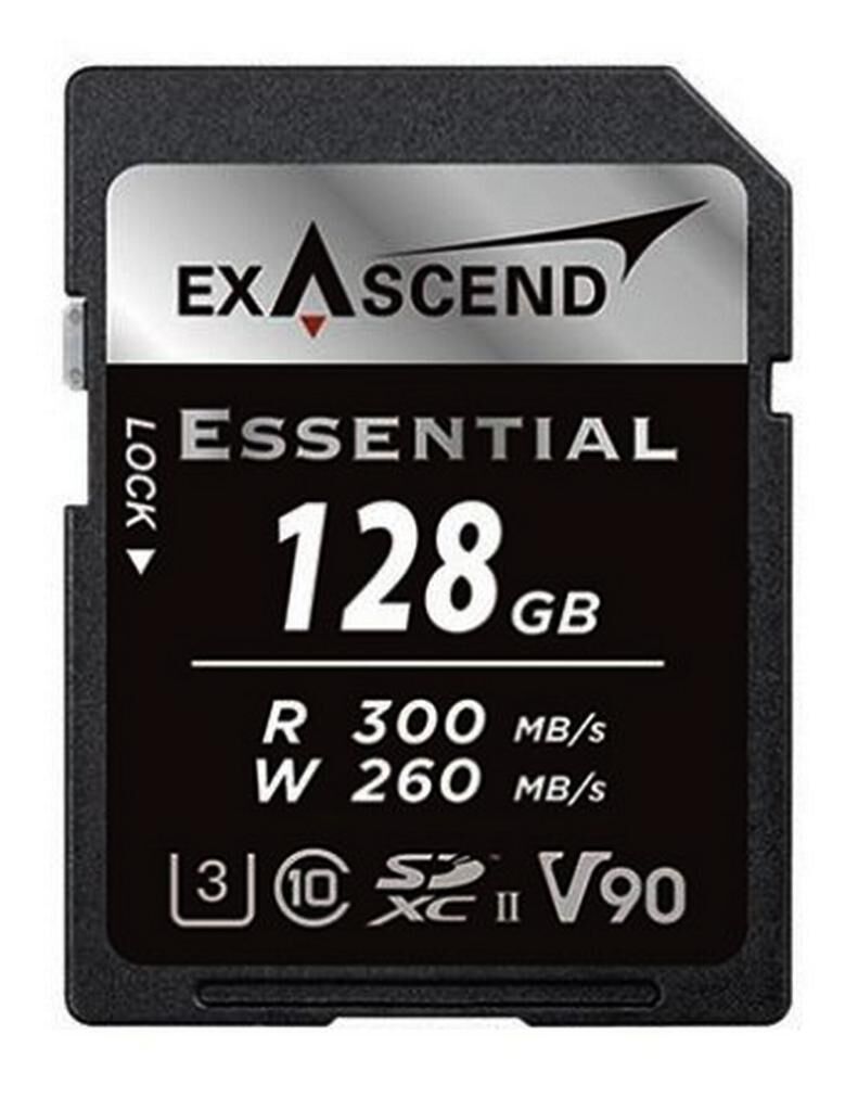 Exascend Essential 128GB V90 UHS II SD 300Mb/S Read - 260Mb/S Write