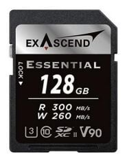 Exascend Essential 128GB V90 UHS II SD 300Mb/S Read - 260Mb/S Write