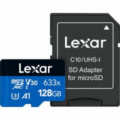 Lexar 128GB 633X 100MB/s SD Adaptörlü MicroSDXC Hafıza Kartı