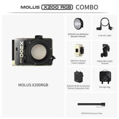 Zhiyun Molus X200 RGB Combo 200W COB Taşınabilir LED Video Işığı- Bej