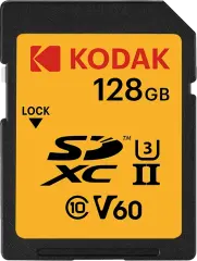 Kodak 128GB UHS-II U3 V60 SD Hafıza Kartı (180MB/s - 150MB/s)