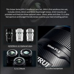 Sirui Sniper 23mm, 33mm, 56mm f/1.2 APS-C AF Lens Seti (Fujifilm X)