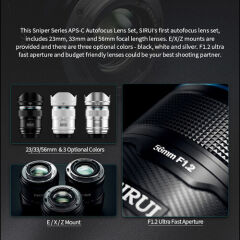 Sirui Sniper 23mm, 33mm, 56mm f/1.2 APS-C AF Lens Seti (Fujifilm X)