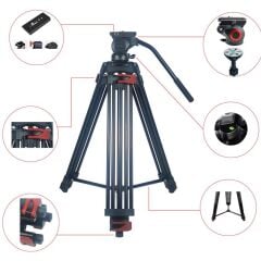 Milica MLK-901B 185cm Profesyonel Video Tripod